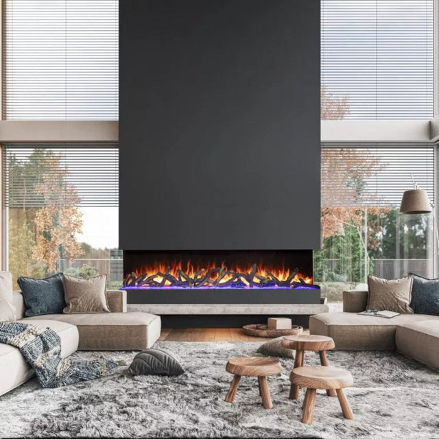 Amantii Tru-View Bespoke 75" Indoor/Outdoor 3-Sided Electric Fireplace