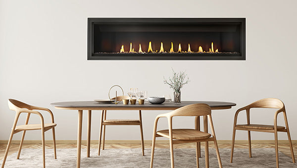 Napoleon Ascent Linear 76 direct vent gas fireplace lifestyle