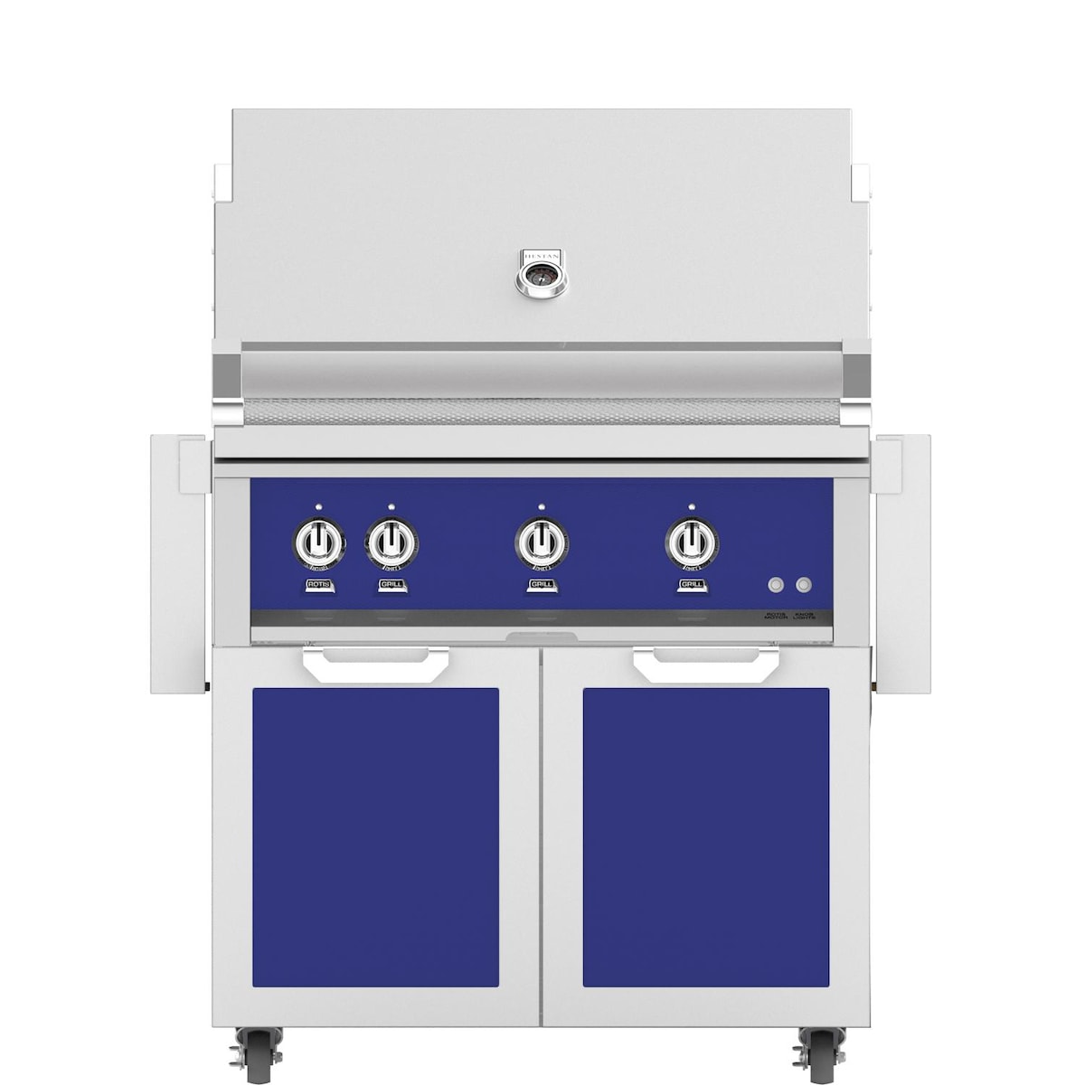 Hestan 36-Inch Propane Gas Grill W/ Sear Burner & Rotisserie On Double Door Tower Cart