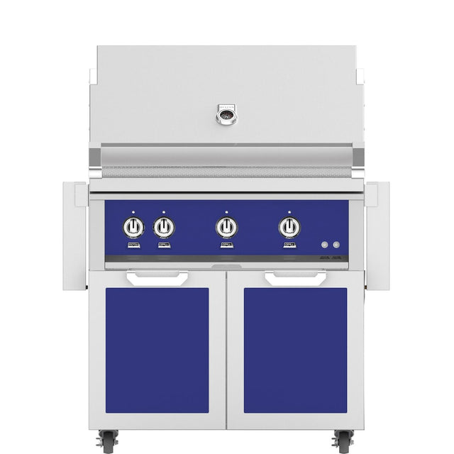 Hestan 36-Inch Natural Gas Grill W/ Rotisserie On Double Door Tower Cart