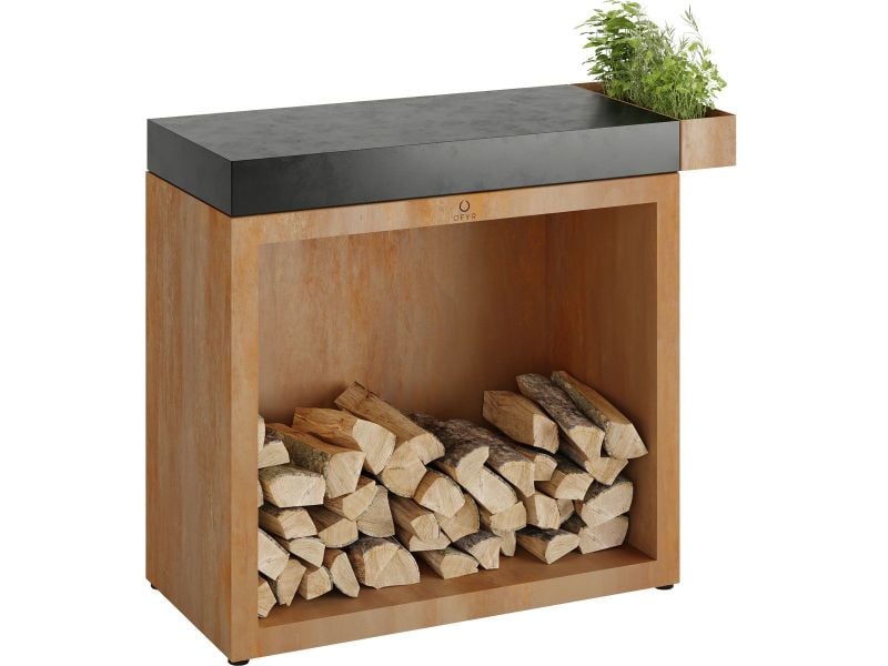 Ofyr Butcher Block Storage 90 Corten Dark Grey Ceramic