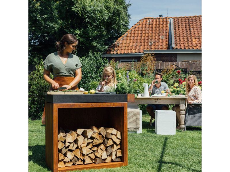 Ofyr Butcher Block Storage 90 Corten Dark Grey Ceramic