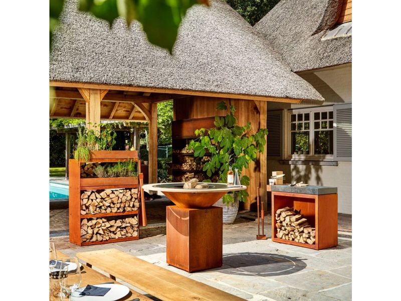 Ofyr Butcher Block Storage 90 Corten Dark Grey Ceramic