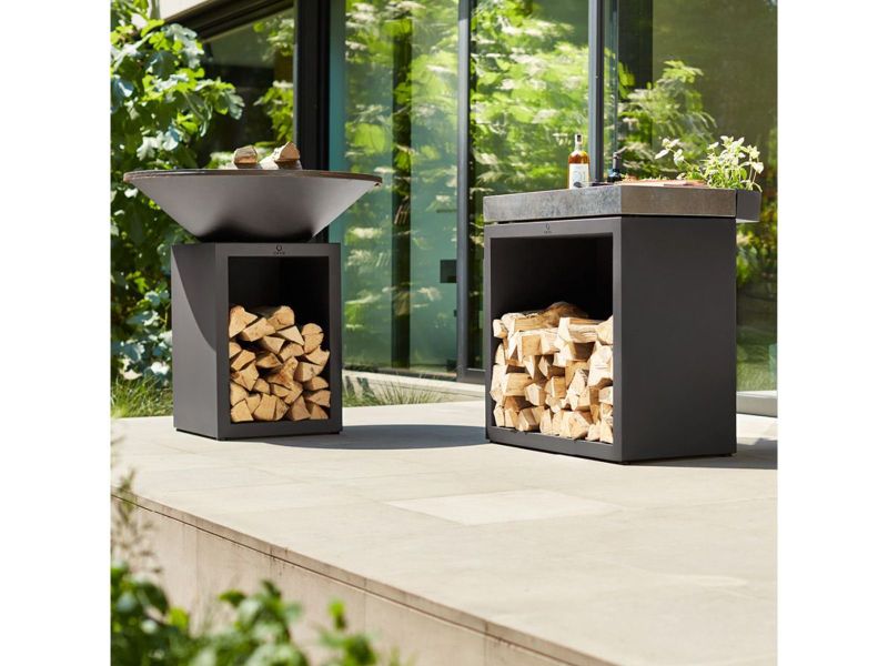 Ofyr Butcher Block Storage 90 Black Dark Grey Ceramic