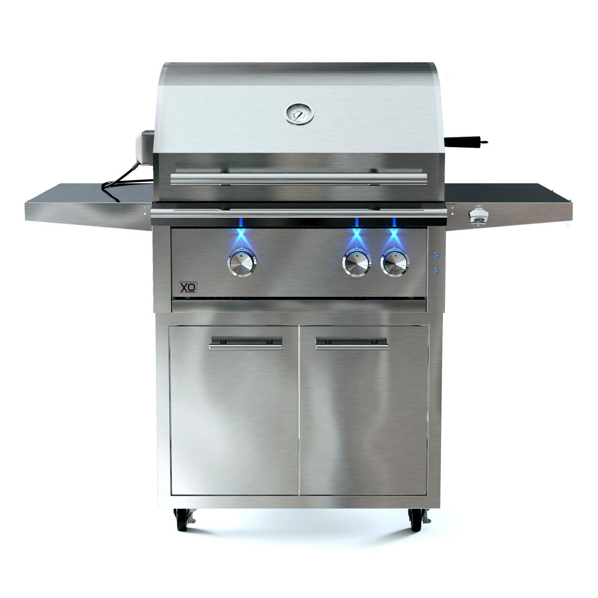 XO Pro Luxury 30 Inch Freestanding Gas Grill on Cart with Infrared Burner & Rotisserie