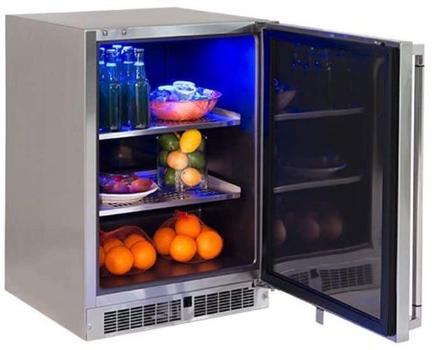 Lynx LN24REFG 24-Inch Outdoor Glass Door Refrigerator with Field-Reversible Door