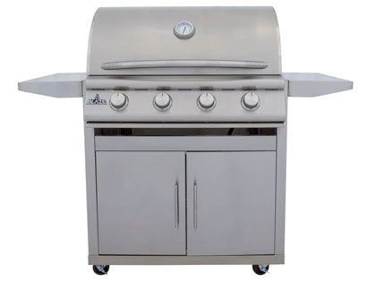 Blaze BCM 32-inch 4-burner freestanding gas grill on soft-close cart