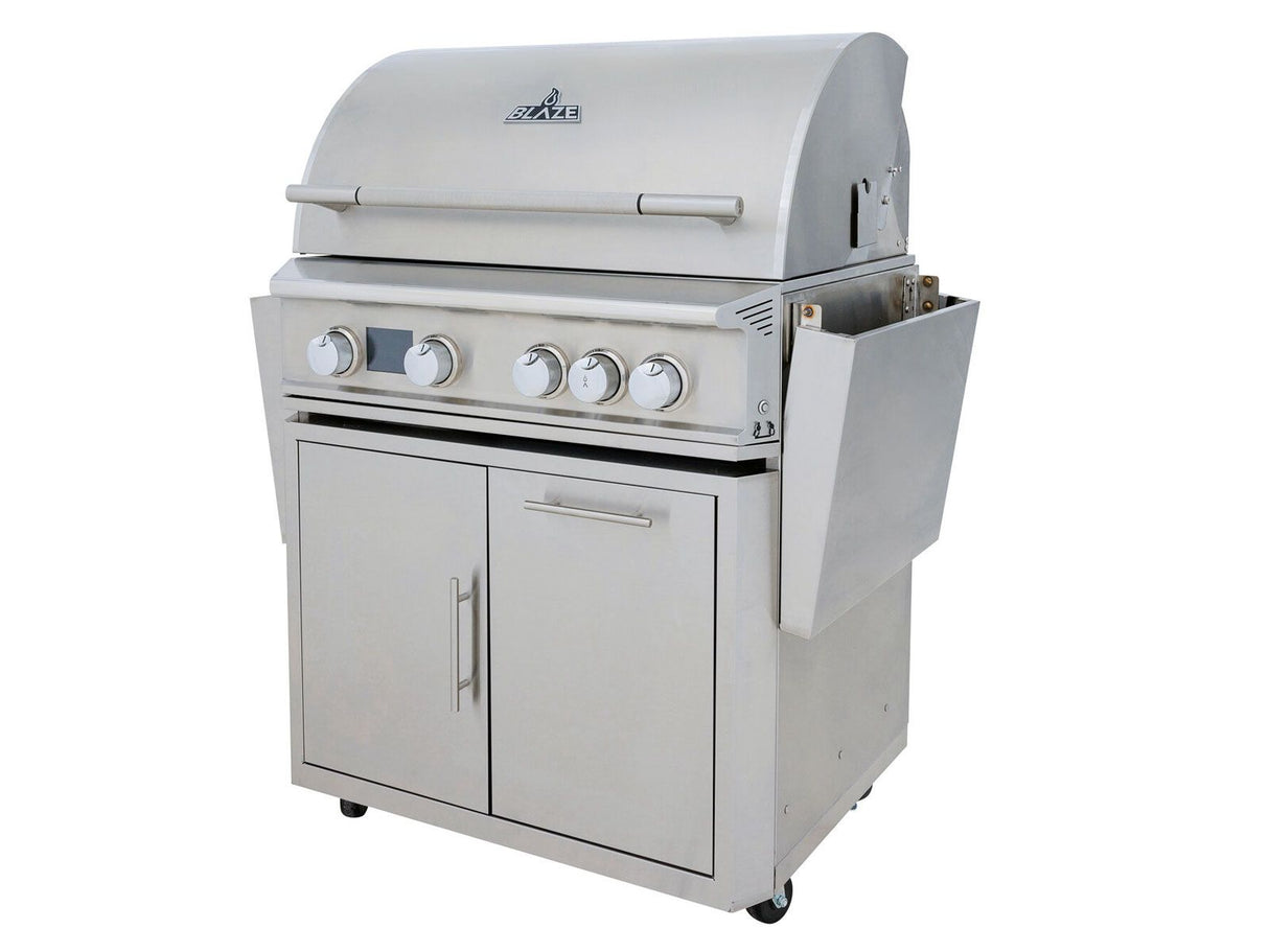Blaze LTE PRO 32-Inch 4-Burner Gas Grill With Rear Infrared Burner & Rotisserie with Cart