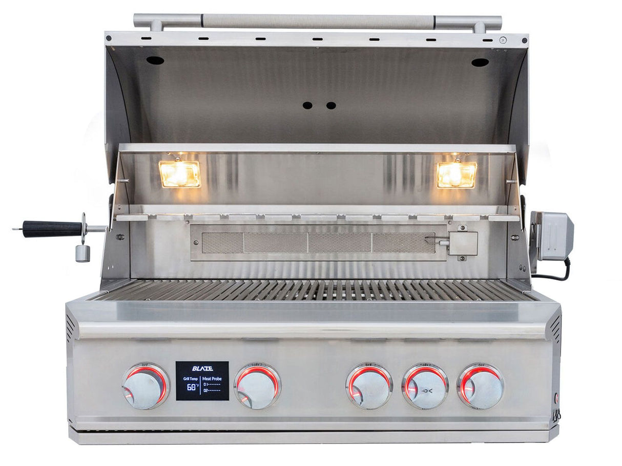 Blaze LTE PRO 32-Inch 4-Burner Gas Grill With Rear Infrared Burner & Rotisserie with Cart