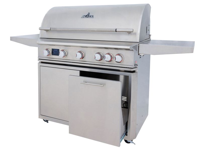 Blaze LTE PRO 40-Inch 5-Burner Gas Grill With Rear Infrared Burner & Rotisserie with Cart