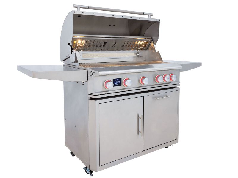 Blaze LTE PRO 40-Inch 5-Burner Gas Grill With Rear Infrared Burner & Rotisserie with Cart