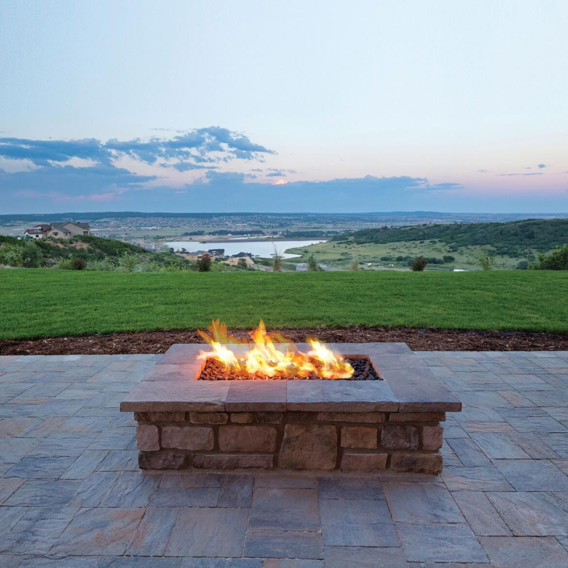 Warming Trends Crossfire Square Ready-to-Finish Fire Pit Kit - 54 Inch