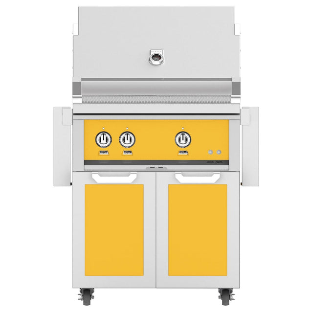 Hestan 30-Inch Natural Gas Grill W/ Sear Burner & Rotisserie On Double Door Tower Cart