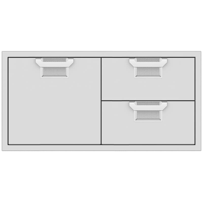 Aspire By Hestan 42-Inch Double Drawer And Single Storage Door Combo - Steeletto - AESDR42-SS