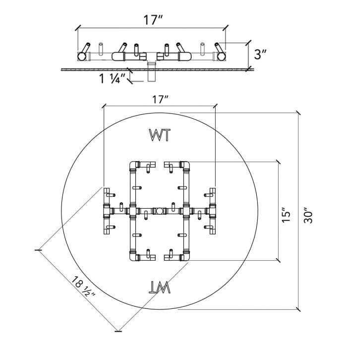 Crossfire CFB Original Brass Gas Fire Pit Burner