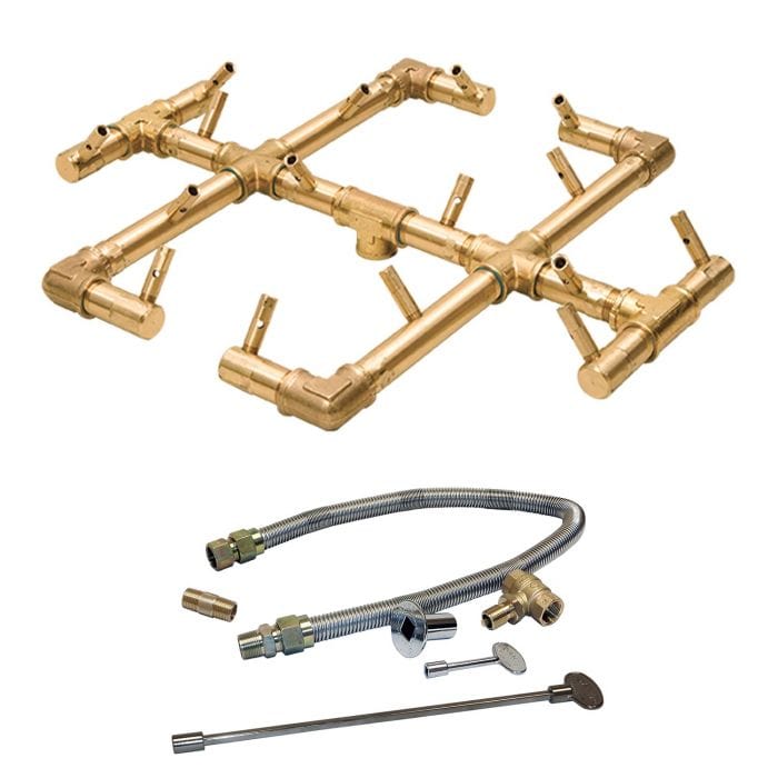 Warming Trends Crossfire CFB Original Brass Gas Fire Pit Burner Kit