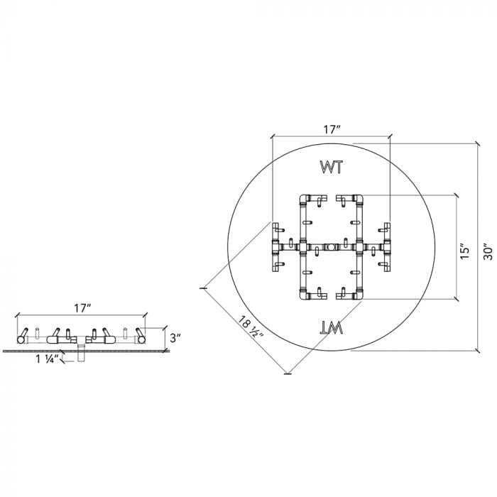 Crossfire CFB Original Brass Gas Fire Pit Burner