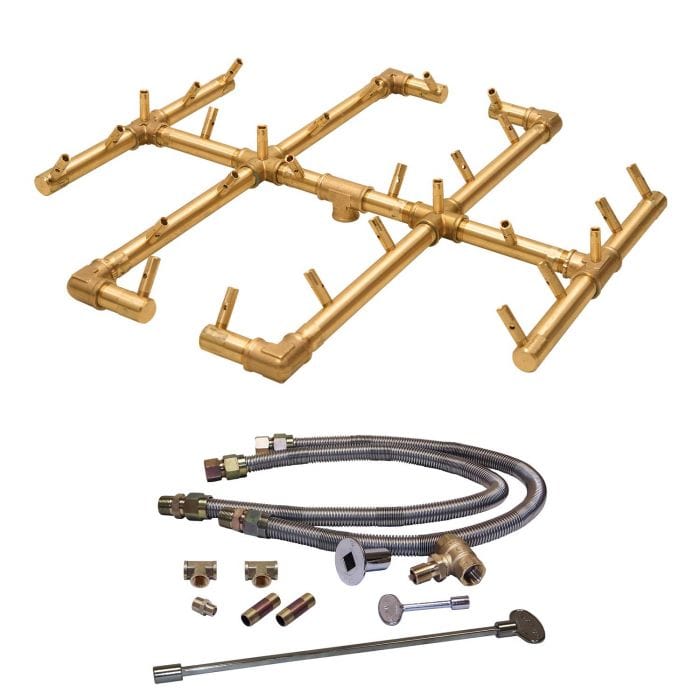 Warming Trends Crossfire CFB Original Brass Gas Fire Pit Burner Kit