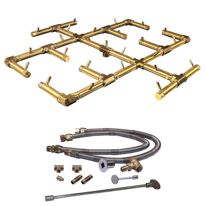 Warming Trends Crossfire CFB Original Brass Gas Fire Pit Burner Kit