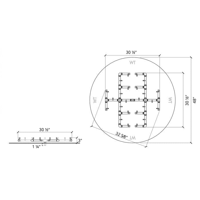 Crossfire CFB Original Brass Gas Fire Pit Burner