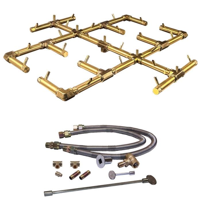 Warming Trends Crossfire CFB Original Brass Gas Fire Pit Burner Kit
