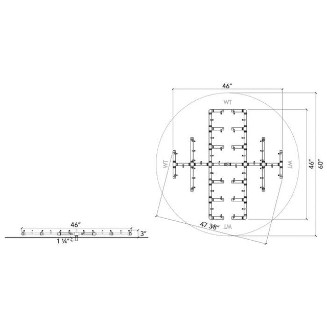 Warming Trends Crossfire CFB Original Brass Gas Fire Pit Burner Kit
