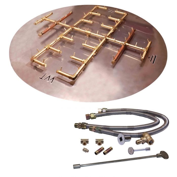Warming Trends Crossfire CFB Original Brass Gas Fire Pit Burner Kit