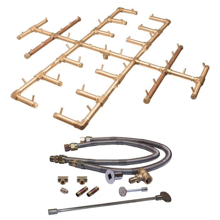 Warming Trends Crossfire CFB Original Brass Gas Fire Pit Burner Kit