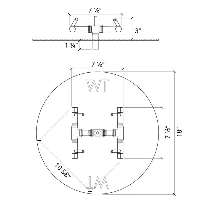 Crossfire CFB Original Brass Gas Fire Pit Burner