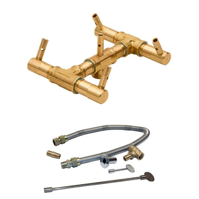 Warming Trends Crossfire CFB Original Brass Gas Fire Pit Burner Kit