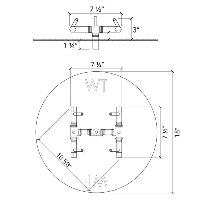 Crossfire CFB Original Brass Gas Fire Pit Burner
