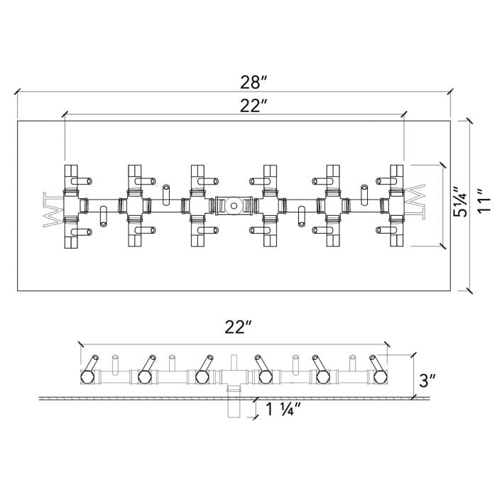 Crossfire CFBT Tree-Style Brass Gas Fire Pit Burner