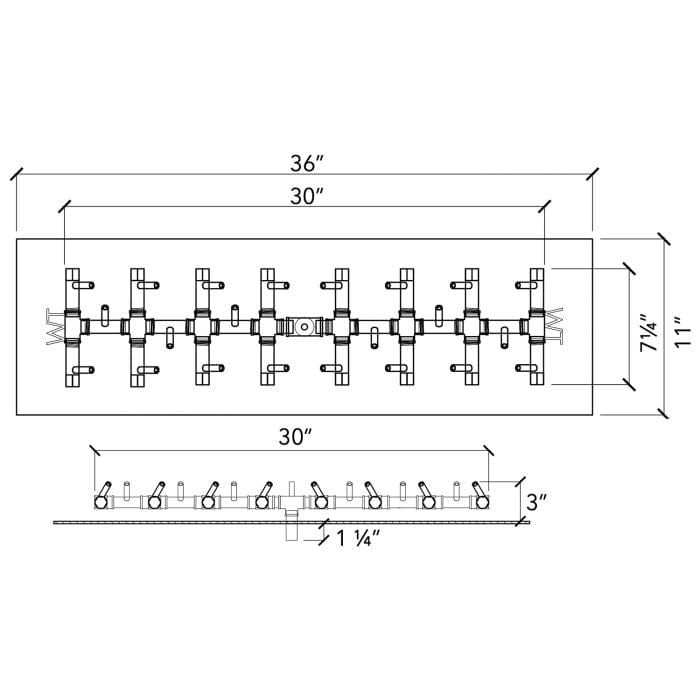 Crossfire CFBT Tree-Style Brass Gas Fire Pit Burner