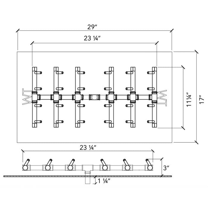 Crossfire CFBDT Double Tree-Style Brass Gas Fire Pit Burner