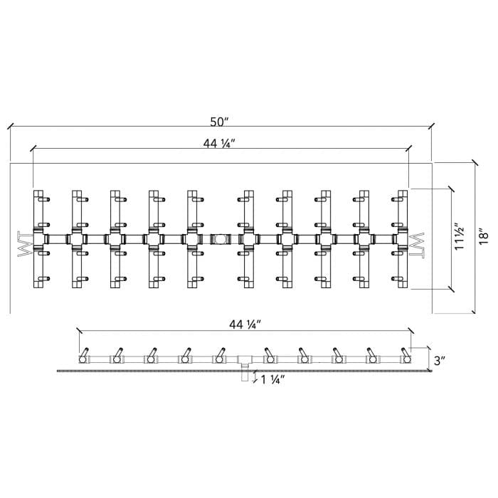 Crossfire CFBDT Double Tree-Style Brass Gas Fire Pit Burner