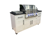 Challenger Coastal 5 Foot Outdoor Kitchen Cabinet Island with Blaze 32 Inch Gas Grill  Pre-Assembled