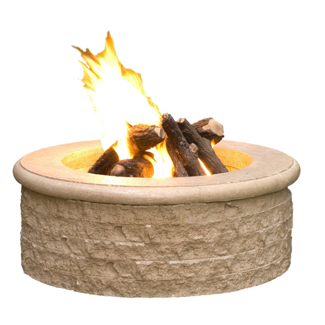 American Fyre Designs Chiseled Round Gas Fire Pit