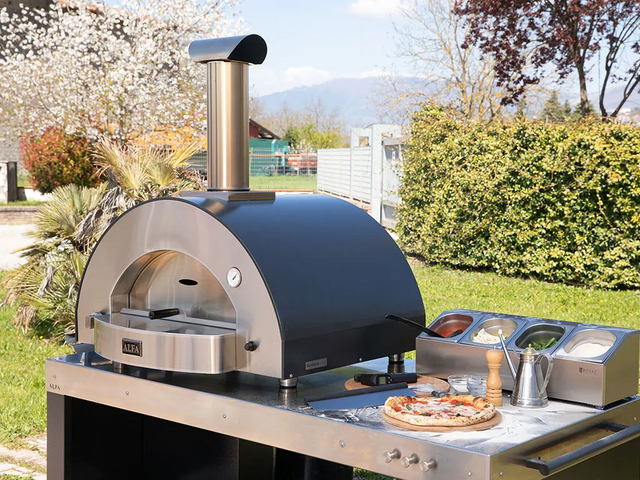 Alfa Classico 4 Pizze Gas Pizza Oven In Ardesia Grey - Countertop - FXCL-4P