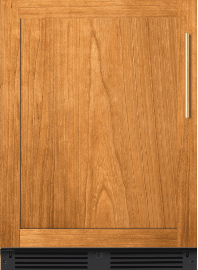 XO 24 Inch Dual Zone Wine Cooler with panel ready wood overlay door, built-in design for seamless kitchen integration.