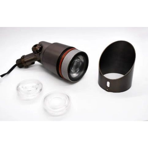 Lumien Brass Spot Light, Modular Light Source, 5W, 375 Lumens, 2700K, w/ : (3) Beam Spread Lens (15 Degree, 40 Degree, 60 Degree)