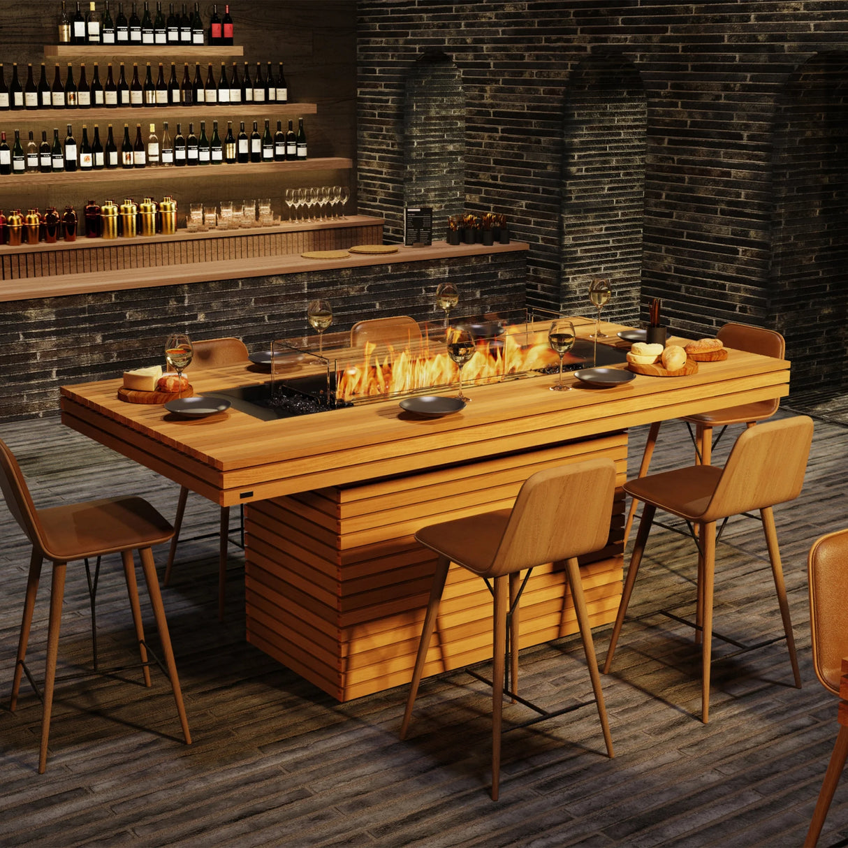 EcoSmart Fire Gin 90 Bar Height Fire Pit Table