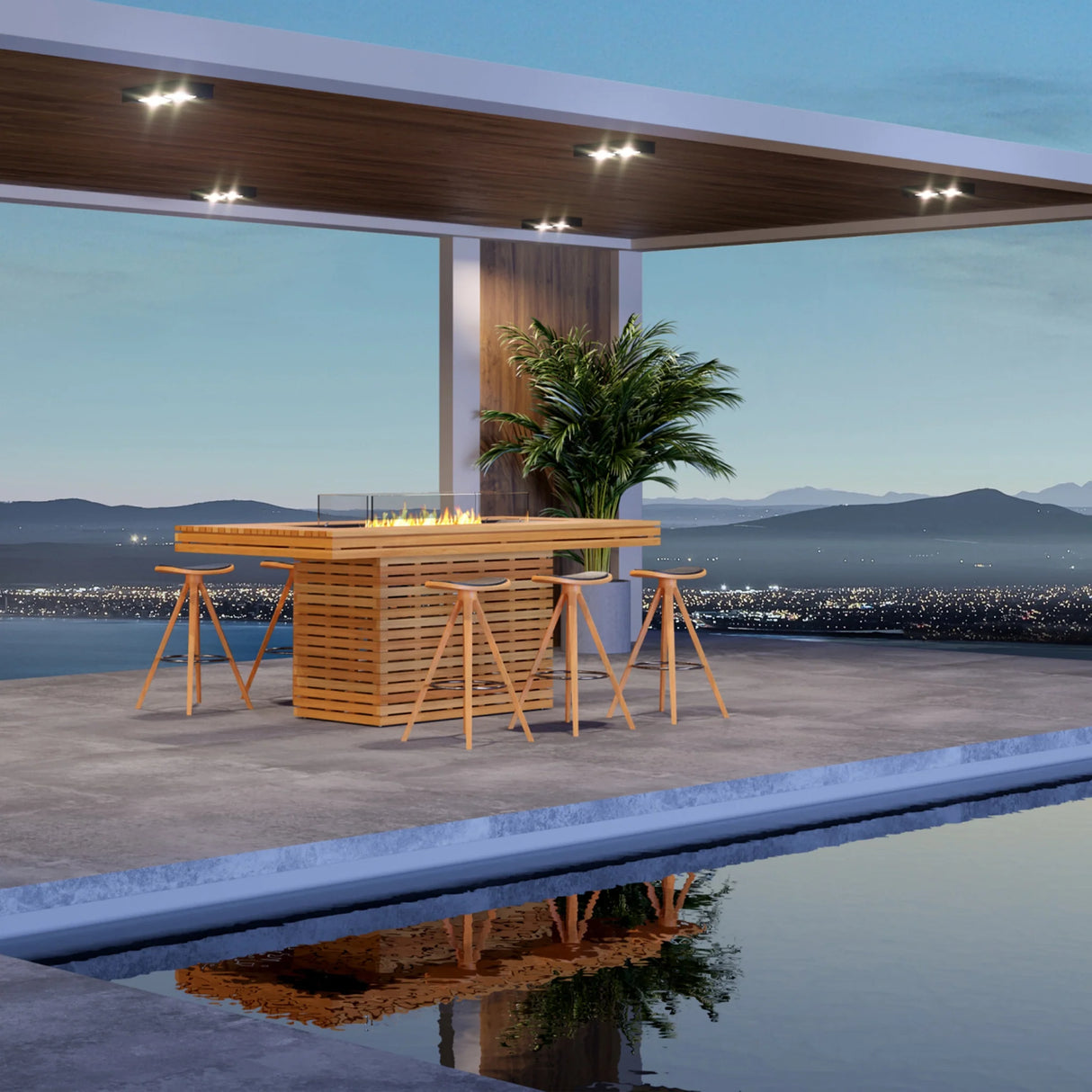 EcoSmart Fire Gin 90 Bar Height Fire Pit Table