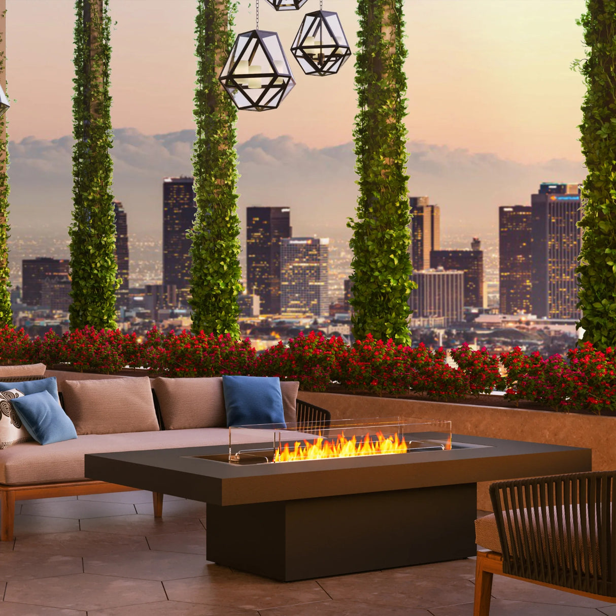 EcoSmart Fire Gin 90 Chat Height Fire Pit Table