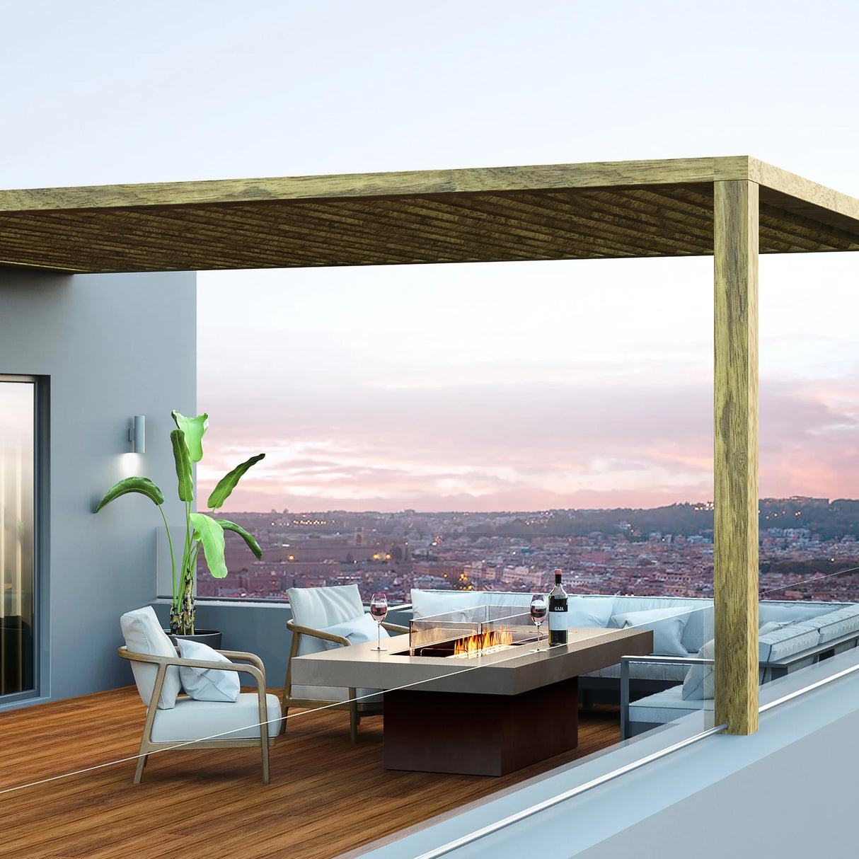 EcoSmart Fire Gin 90 Dining Height Fire Pit Table