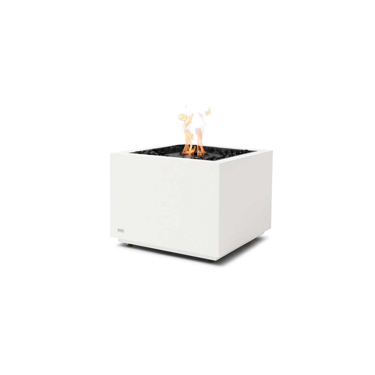 EcoSmart Fire Sidecar 24 Fire Pit Table - Bone - Black Ethanol Burner