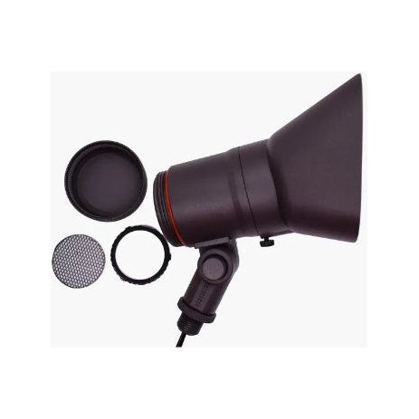 Lumien Black Aluminum Flood Light, 8W, Standard Dimming, 10-15V, 600 Lumens, 3000K, w/ 40 Degree Beam Spread Lens & Hex Louver