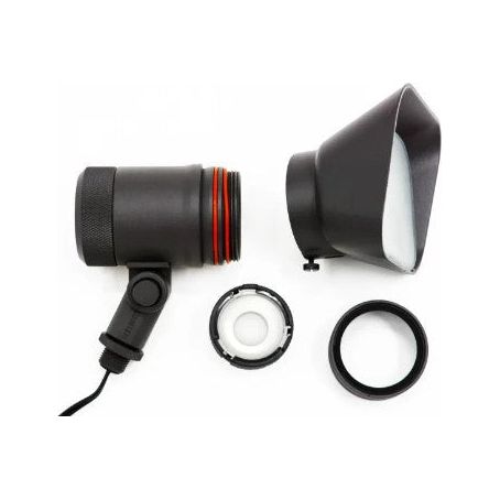 Lumien Black Aluminum Flood Light, 8W, Standard Dimming, 10-15V, 600 Lumens, 3000K, w/ 40 Degree Beam Spread Lens & Hex Louver