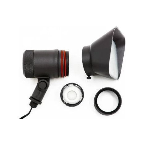 Lumien Black Aluminum Flood Light, 12 Watts, Dimmable (WW - 2700-5700K), 10-15V, 670 Lumens, w/ 40 Degree Beam Spread Lens & Hex Louver