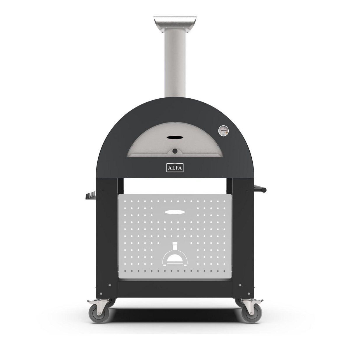 Alfa Moderno 2 Pizze Gas Hybrid Freestanding Pizza Oven with Cart Alfa Moderno 2 Pizze Gas Hybrid Freestanding Pizza Oven with Cart