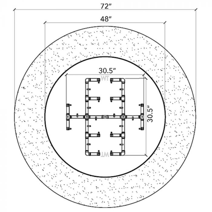 Warming Trends Crossfire FC Circular Ready To Finish Fire Pit Kit, 72x18-Inch